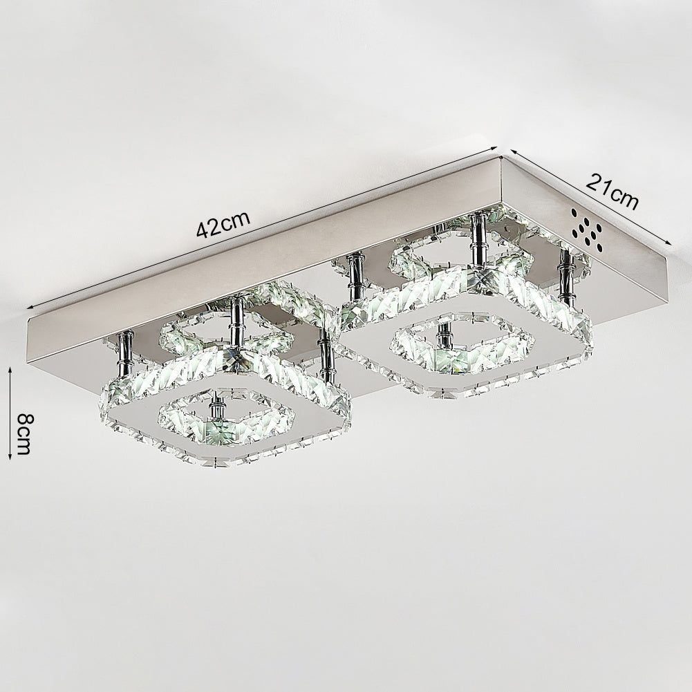 Modern Twin Head Crystal Ceiling Light