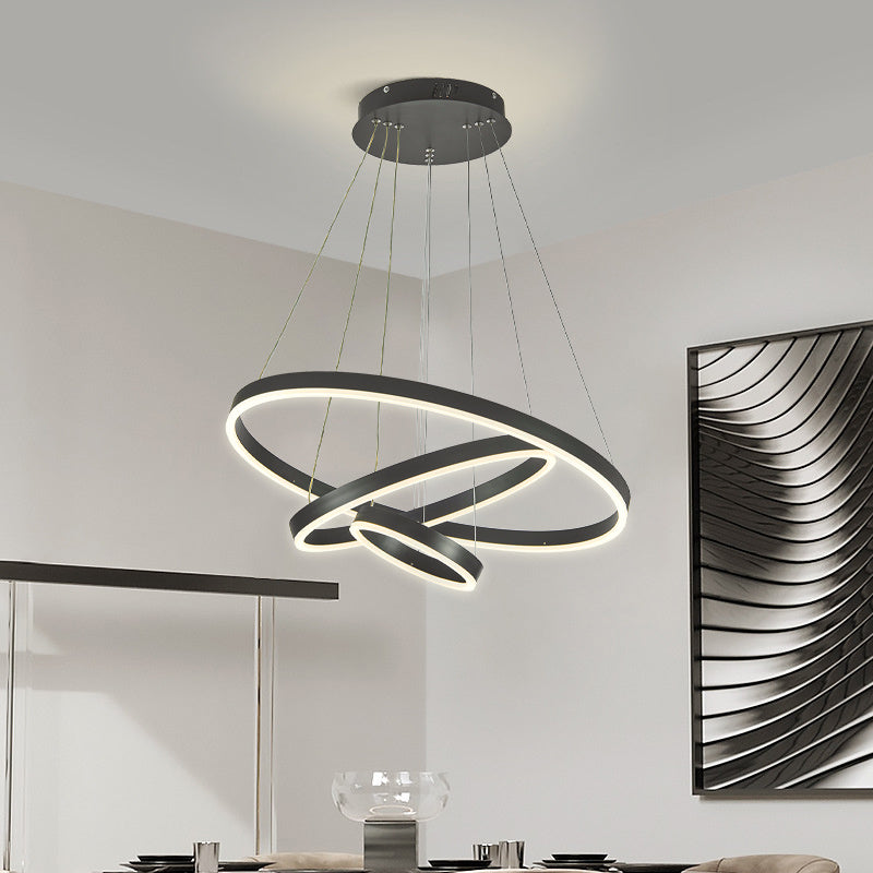 Modern 3 Acrylic Ring Led Pendant