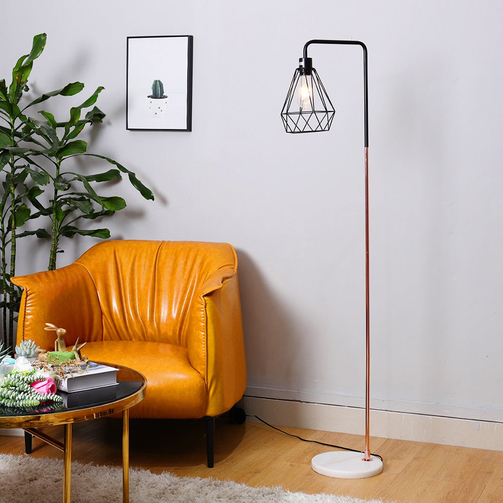 Modern Floor Lamp with Marble Base - Dimmable