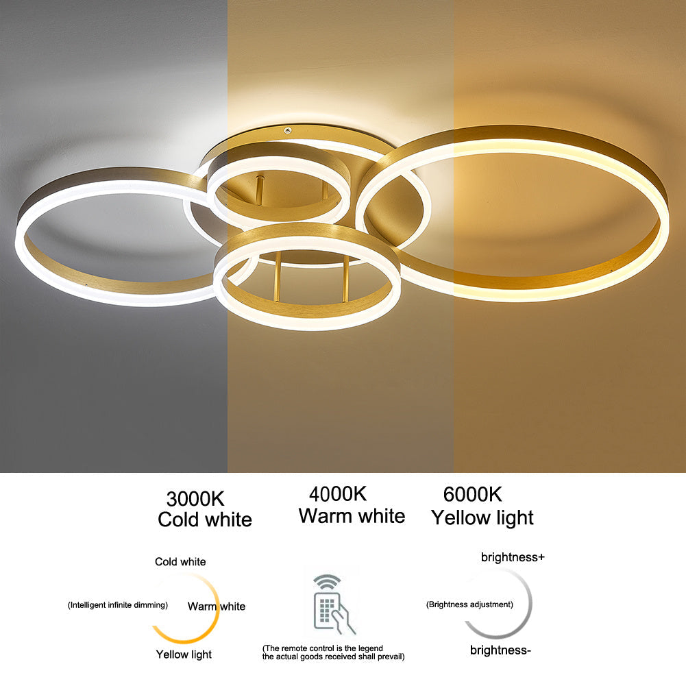 3/5 Classic Golden Loops Dimmable Round LED Ceiling Light