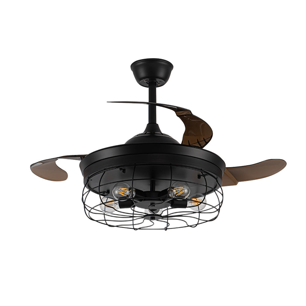 Caged Farmhouse Style Ceiling Fan with Lights