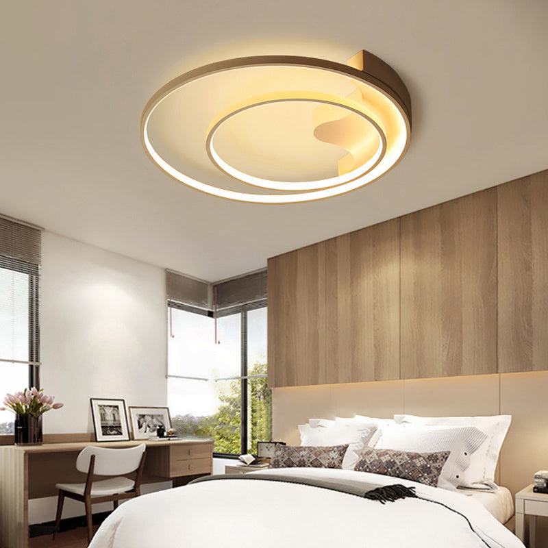 Circular LED Ceiling Light with Double Shades, Dimmable/Non-Dimmable