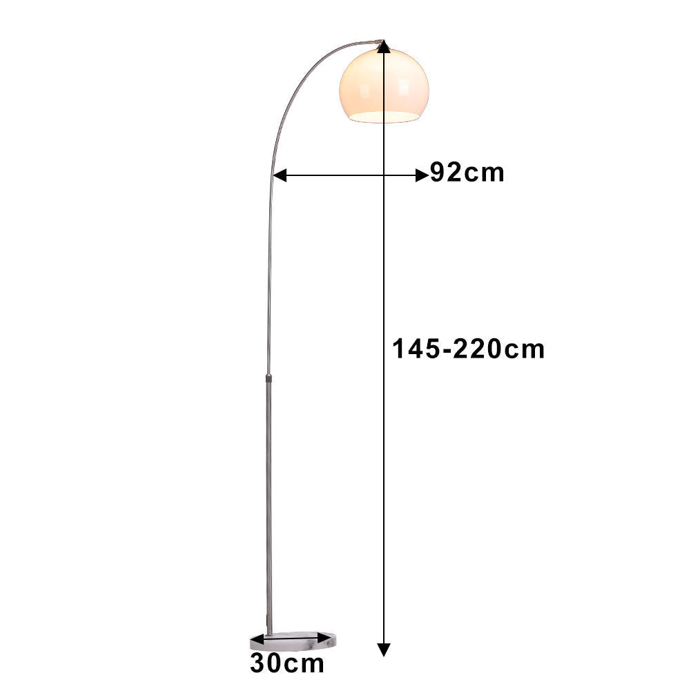 Arch Standing Floor Lamp, Orange/White Lampshade, Marble Base, Reading Light