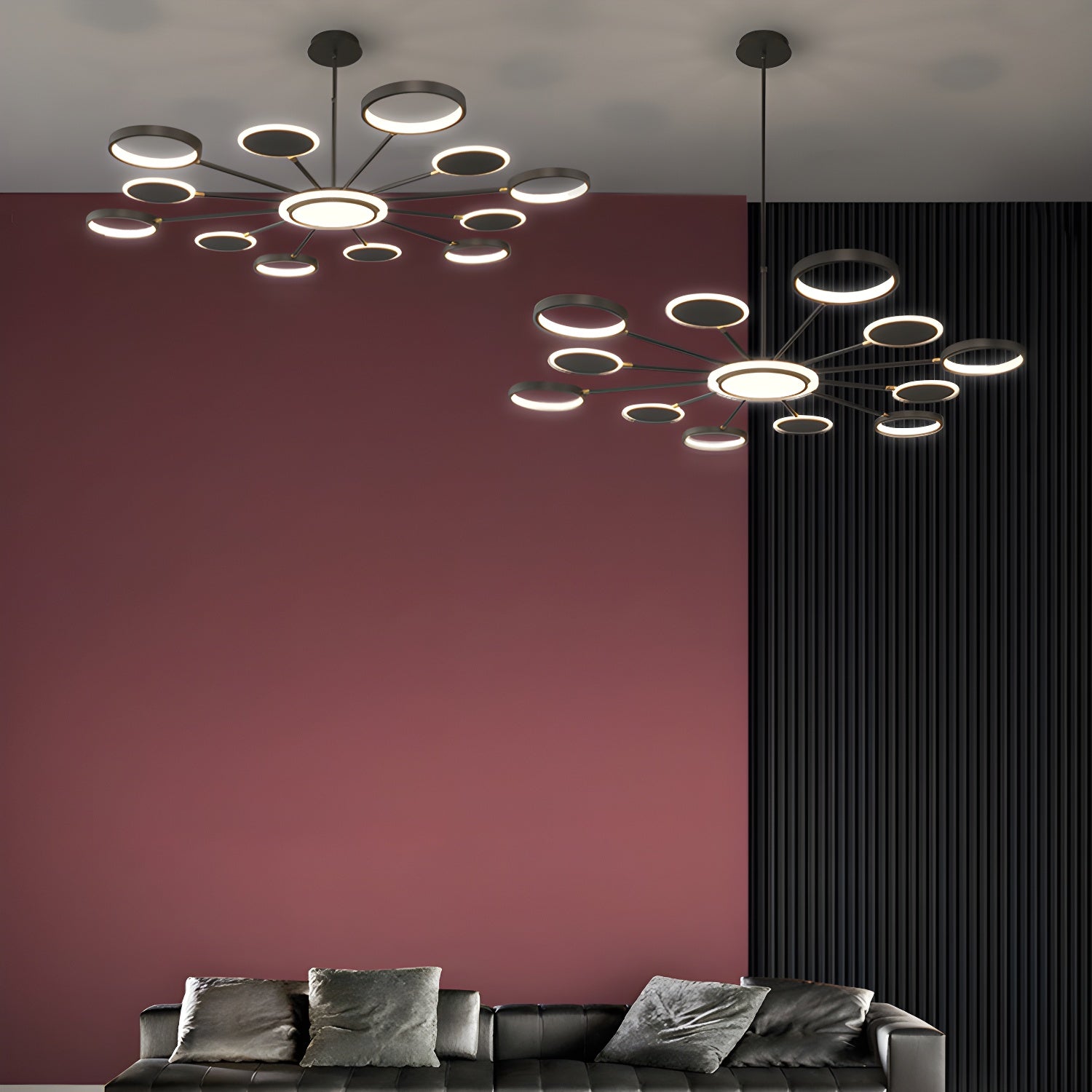 Moder LED Light Fixture Metal Circle Shape Ceiling Pendant Light