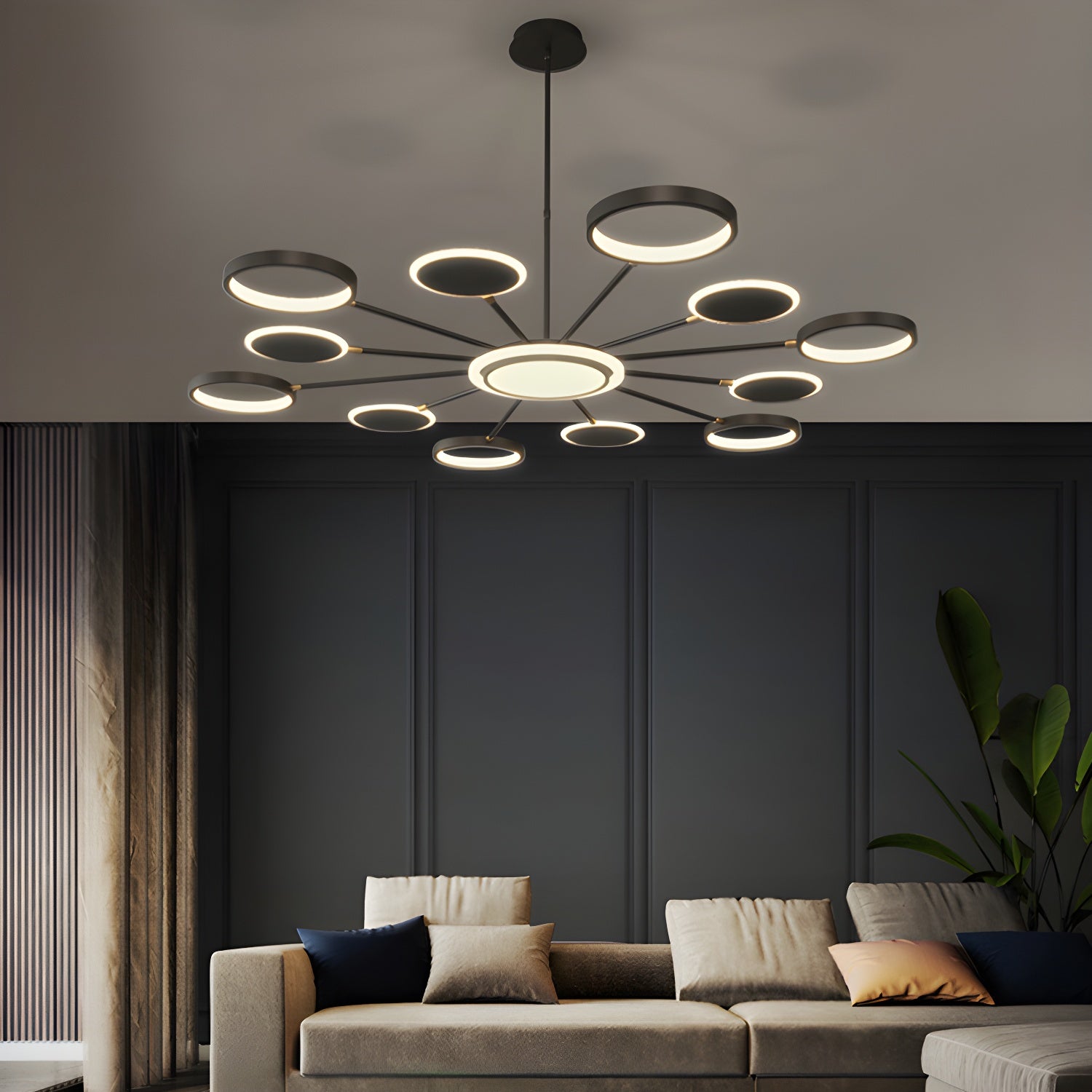 Moder LED Light Fixture Metal Circle Shape Ceiling Pendant Light