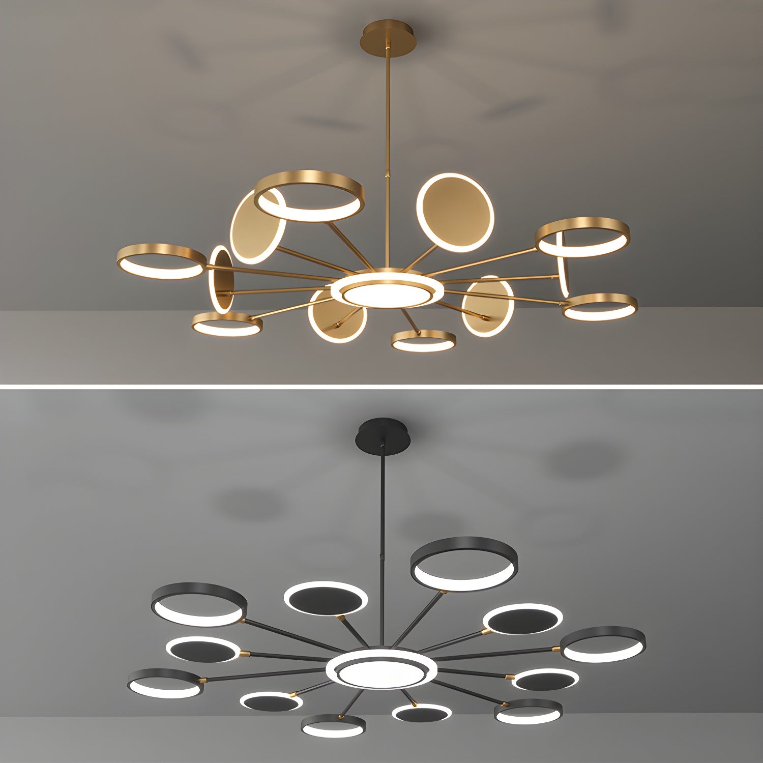 Moder LED Light Fixture Metal Circle Shape Ceiling Pendant Light