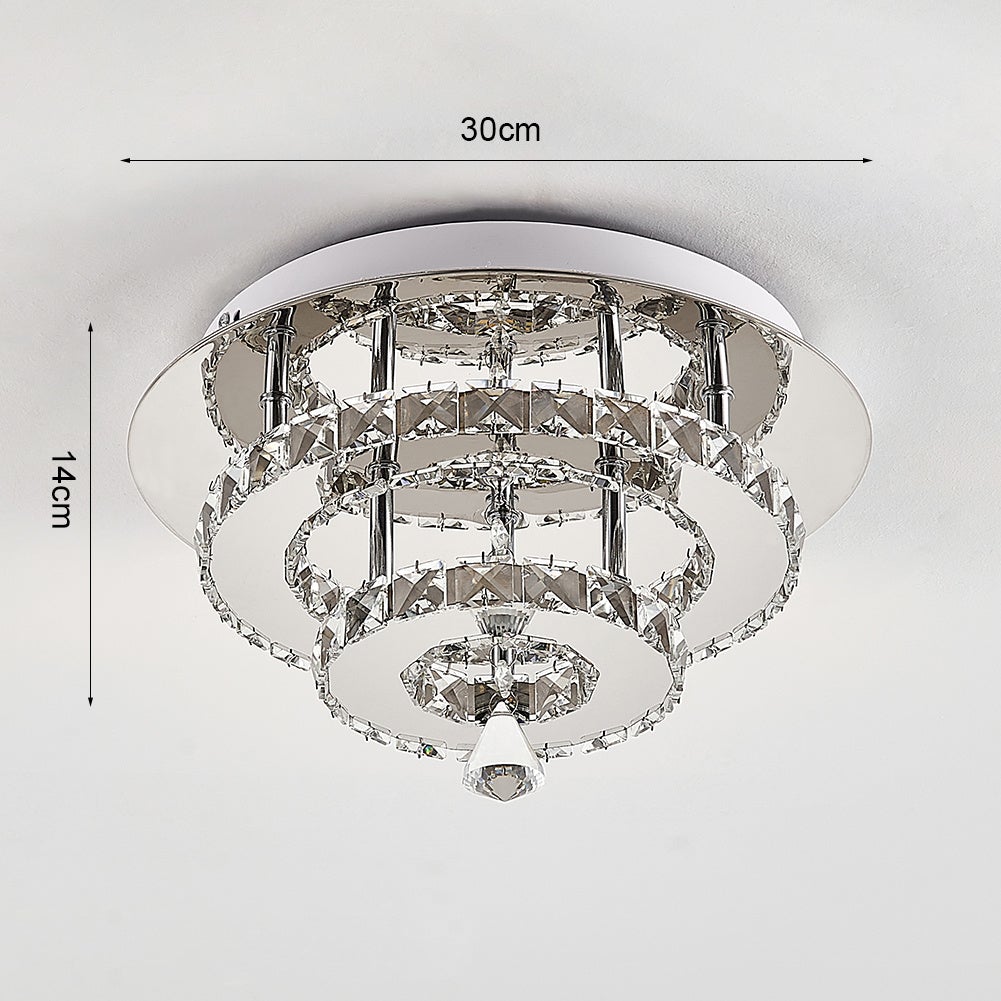 Stacked LED Ceiling Light with Crystal Rims