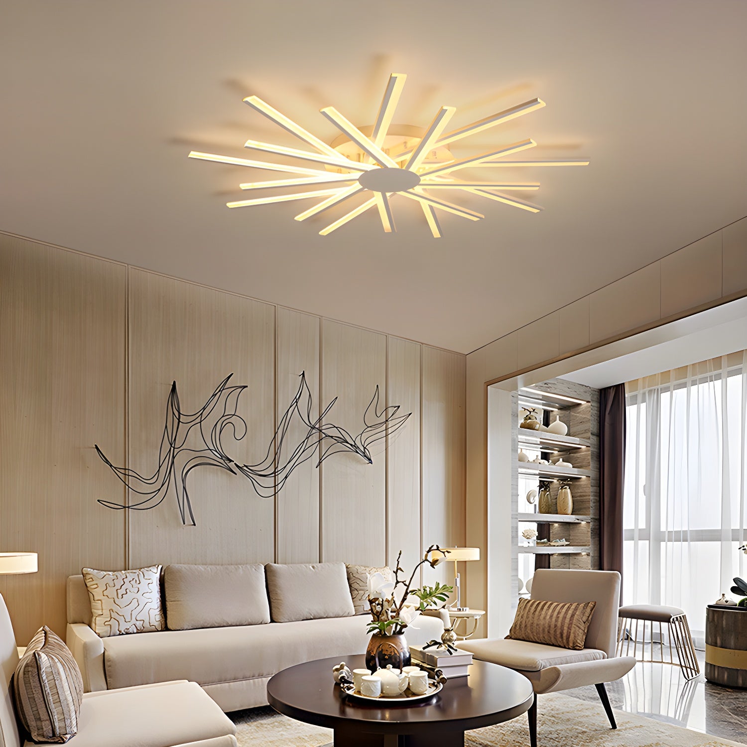 Modern Stylish Acrylic Semi Flush LED Ceiling Light