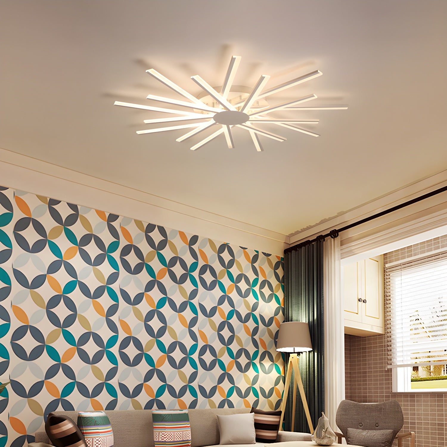 Modern Stylish Acrylic Semi Flush LED Ceiling Light