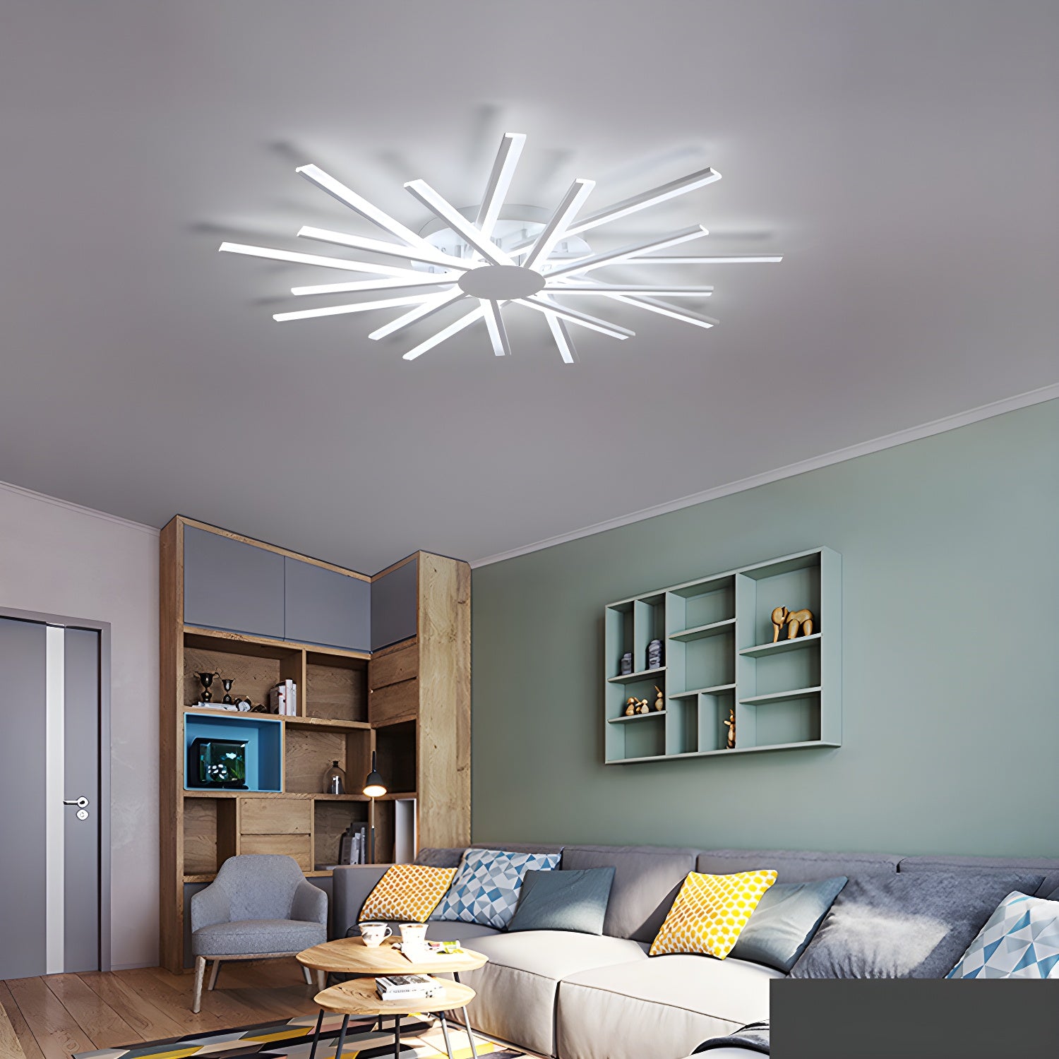 Modern Stylish Acrylic Semi Flush LED Ceiling Light