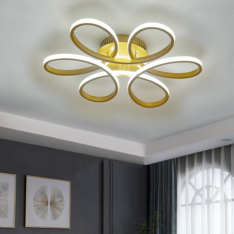 Golden Frame Modern Cool White LED Chandelier Ceiling Light