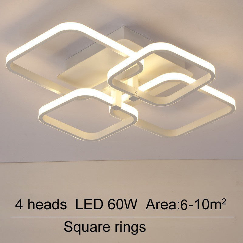 4/6/8 Headers Square LED Ceiling Light Dimmable with Remote Control