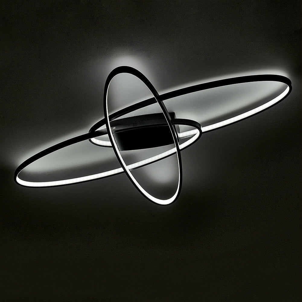 Minimalistic Unique Oval LED Semi-Flush Ceiling Light