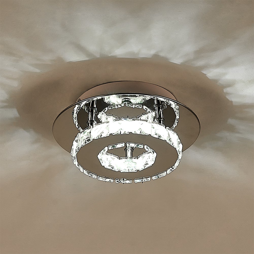 Stacked LED Ceiling Light with Crystal Rims