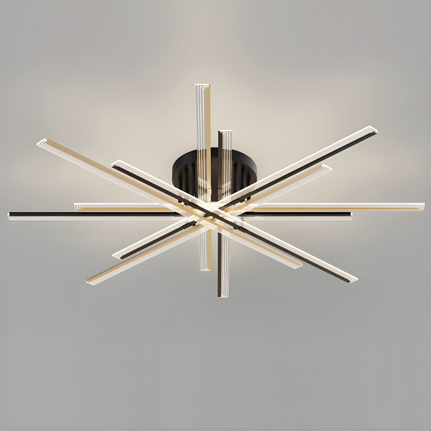 Crossed Line Modern Flush Mount Ceiling Light in Black/Gold