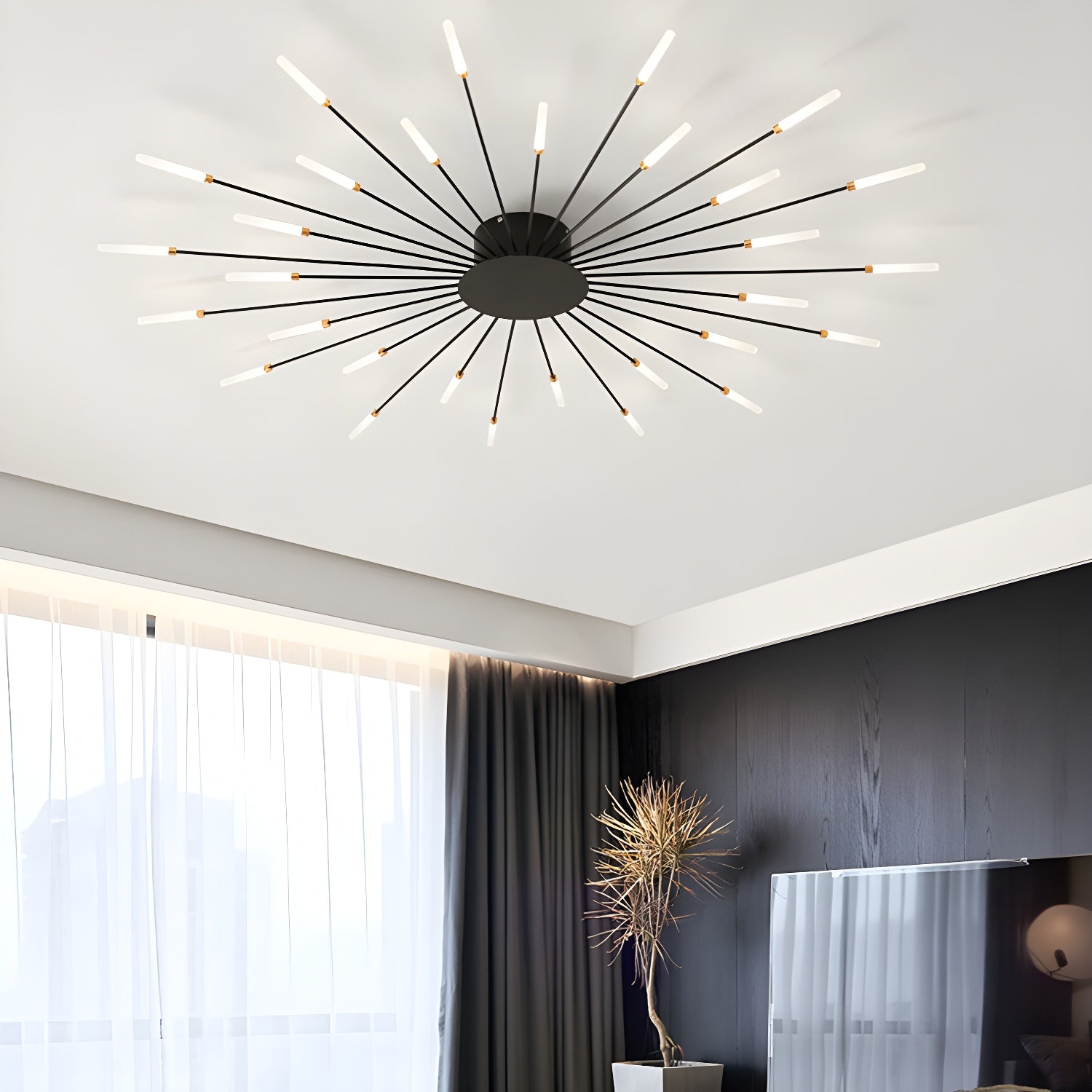 Modern Creativity LED Semi Flush Mount Metal Ceiling Light