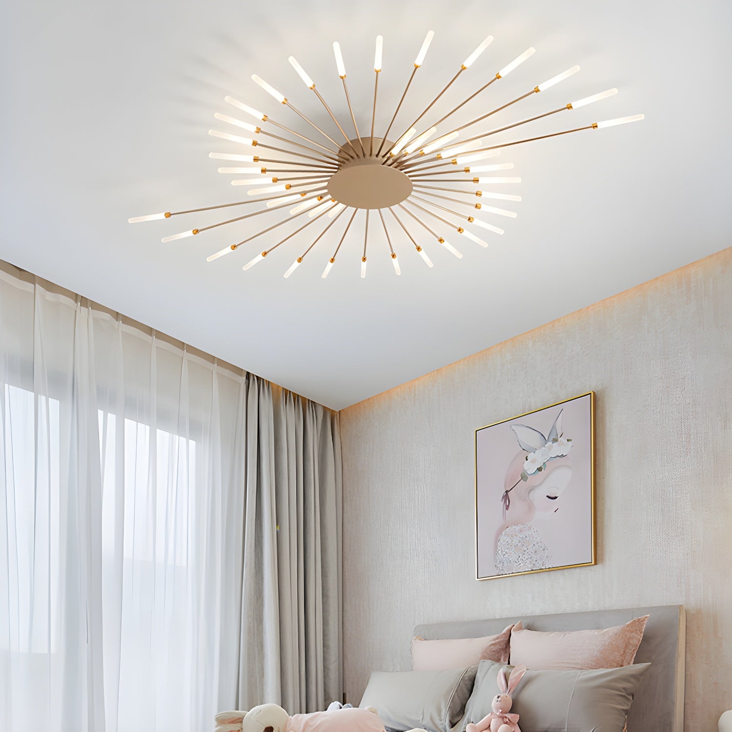 Modern Creativity LED Semi Flush Mount Metal Ceiling Light