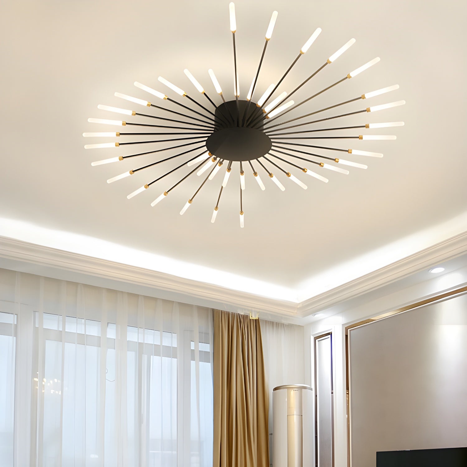 Modern Creativity LED Semi Flush Mount Metal Ceiling Light