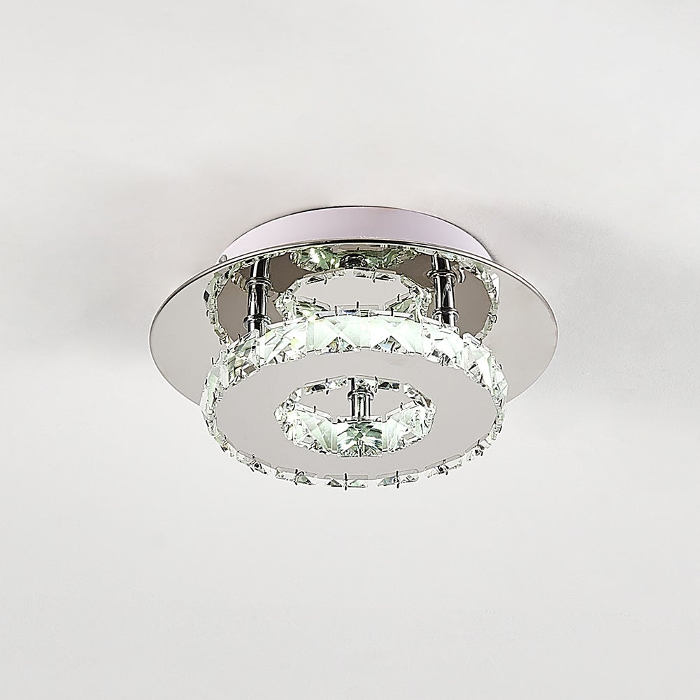 Stacked LED Ceiling Light with Crystal Rims