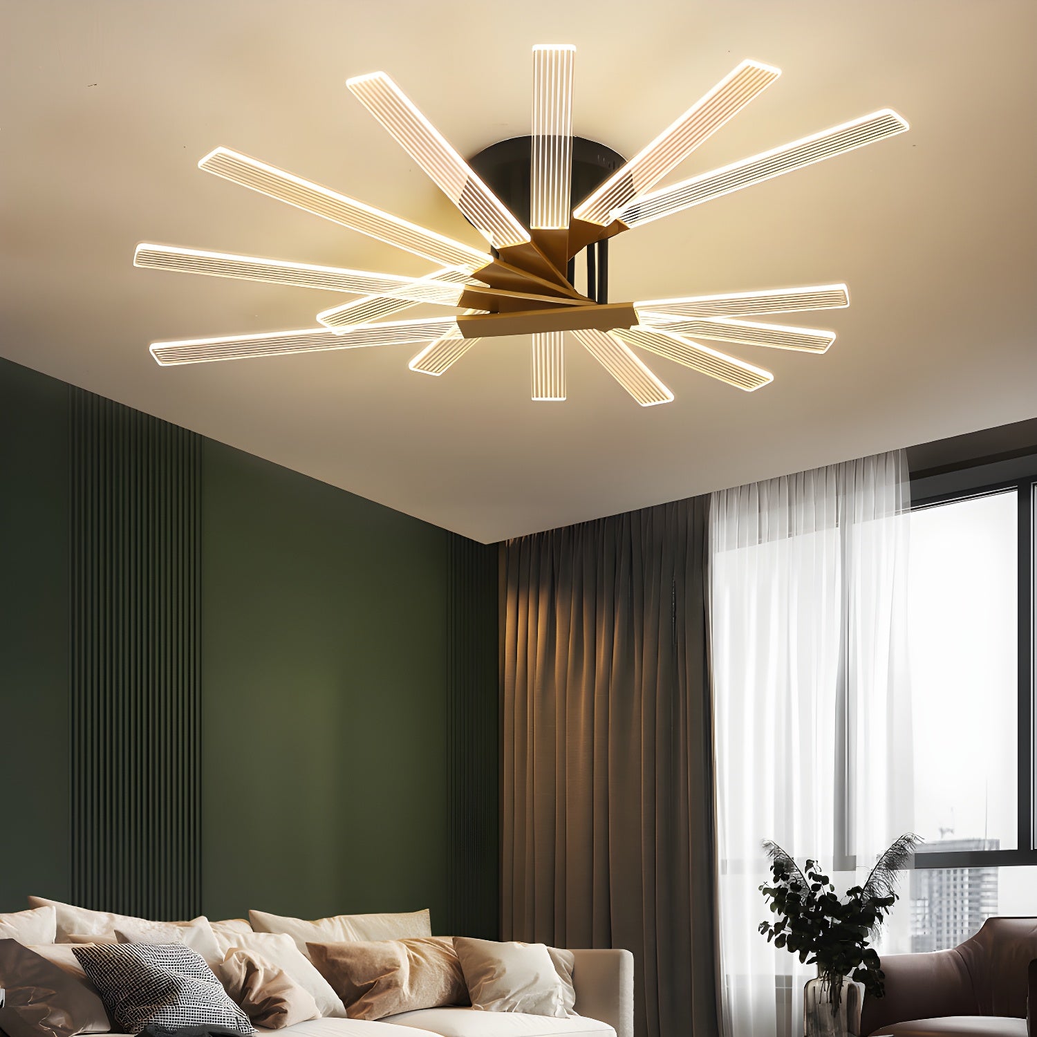 LED Modern Creative Metal Flush Ceiling Light Fixture for Living Room