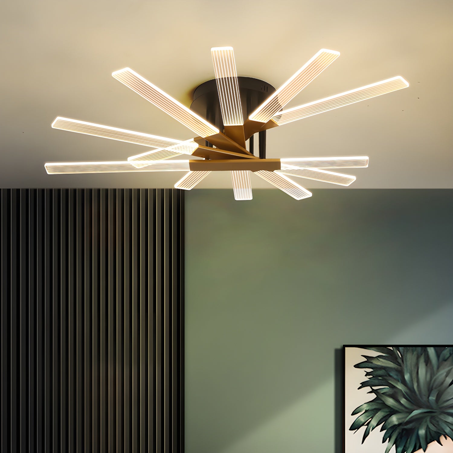 LED Modern Creative Metal Flush Ceiling Light Fixture for Living Room