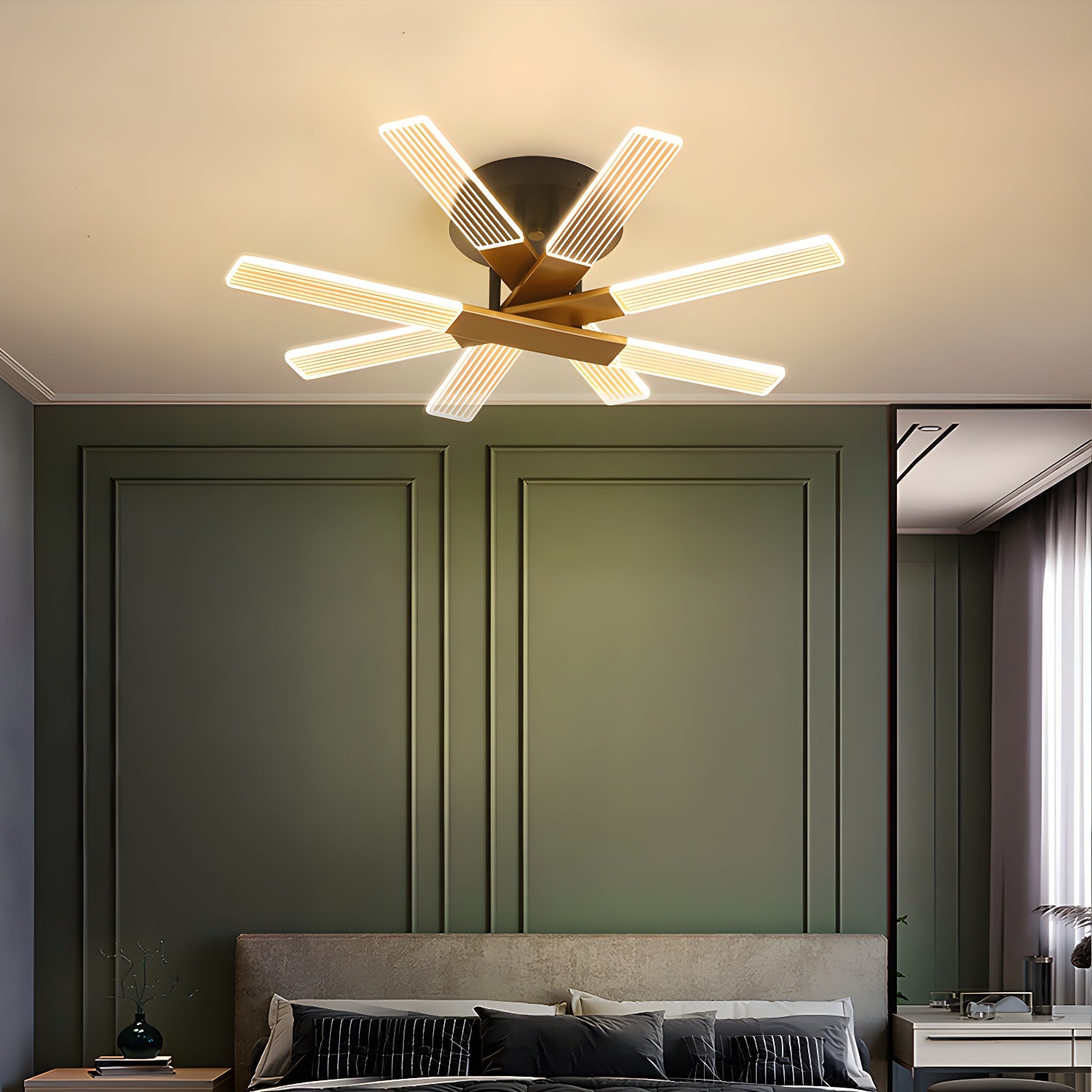 LED Modern Creative Metal Flush Ceiling Light Fixture for Living Room