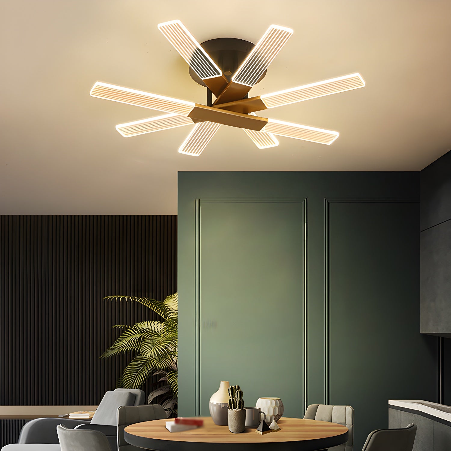 LED Modern Creative Metal Flush Ceiling Light Fixture for Living Room