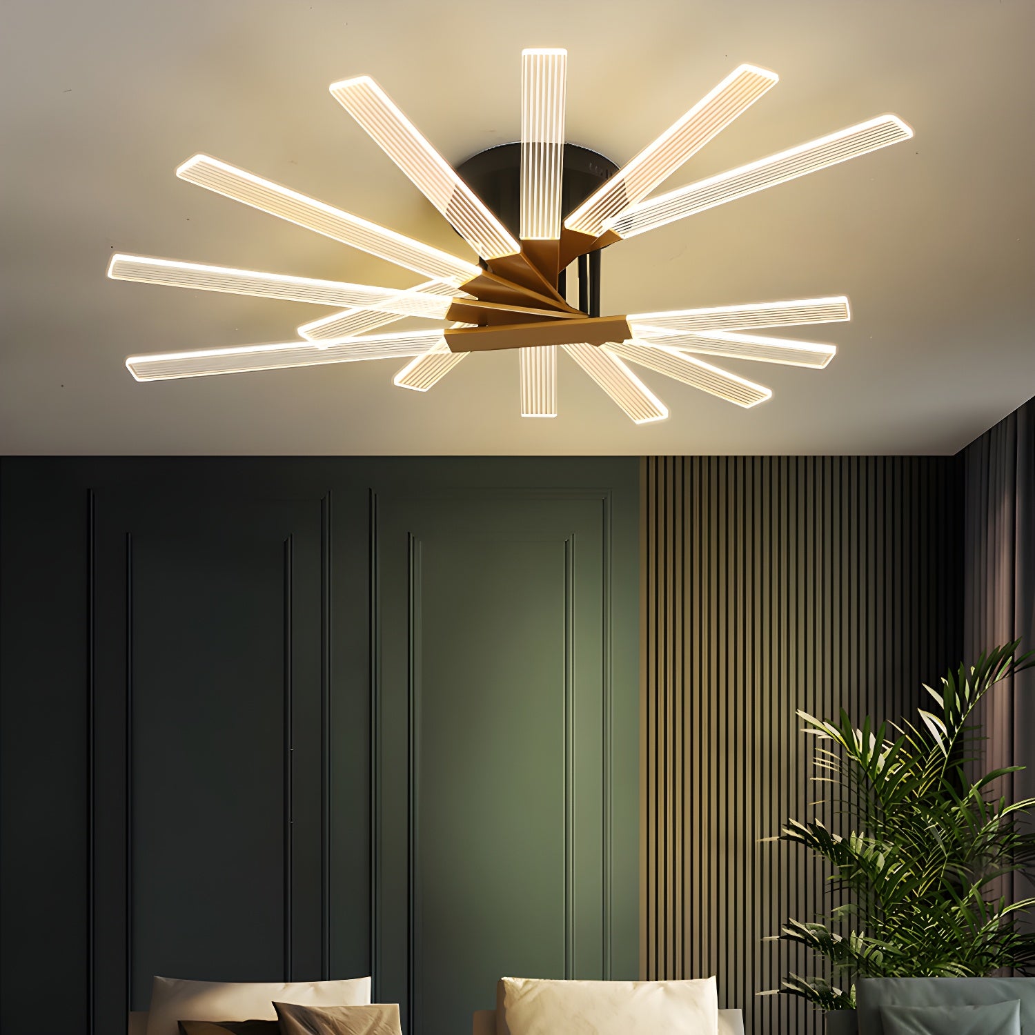 LED Modern Creative Metal Flush Ceiling Light Fixture for Living Room