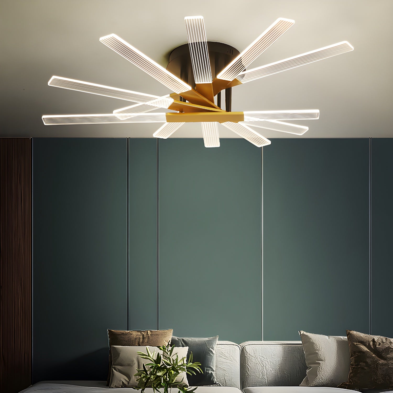 LED Modern Creative Metal Flush Ceiling Light Fixture for Living Room