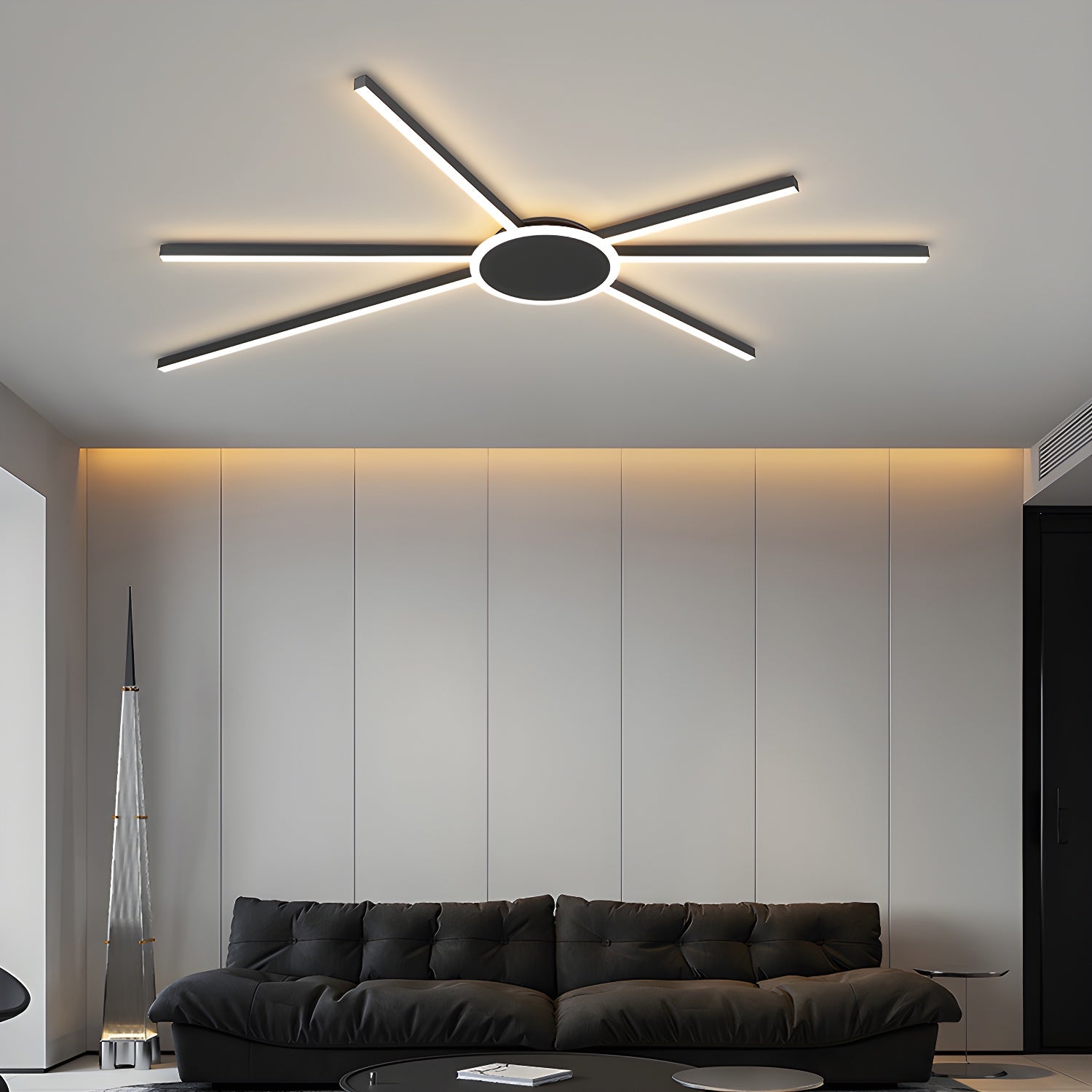 Modern Simple Metal Linear Shape Flush Mount Celing Light