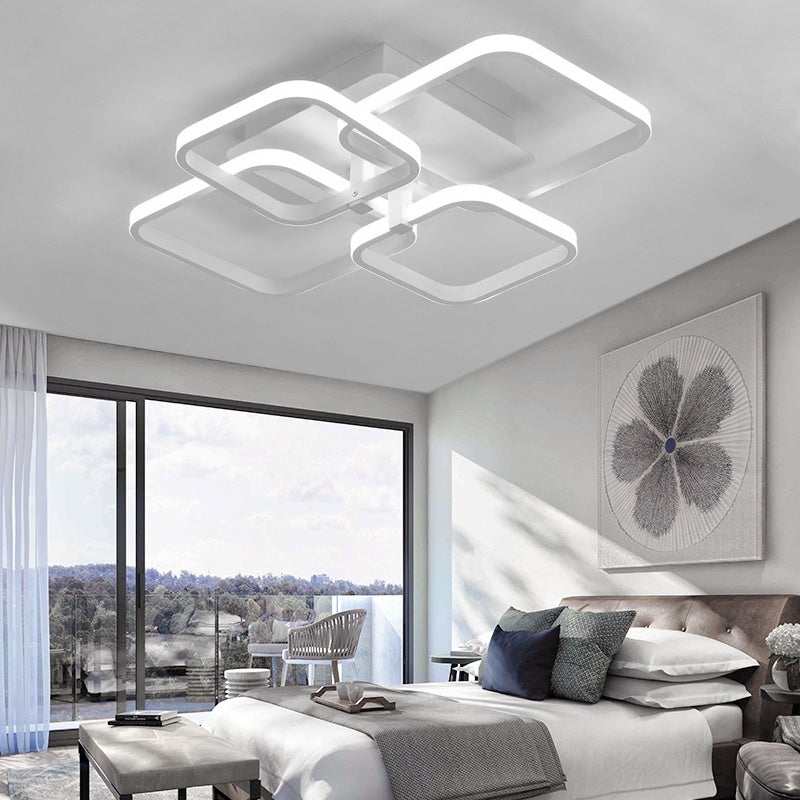 Modern LED Ceiling Light with Square Lampshades - Non-dimmable