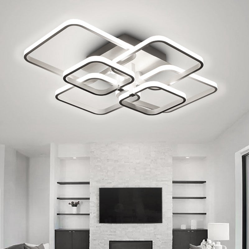 Modern LED Ceiling Light with Square Lampshades - Non-dimmable