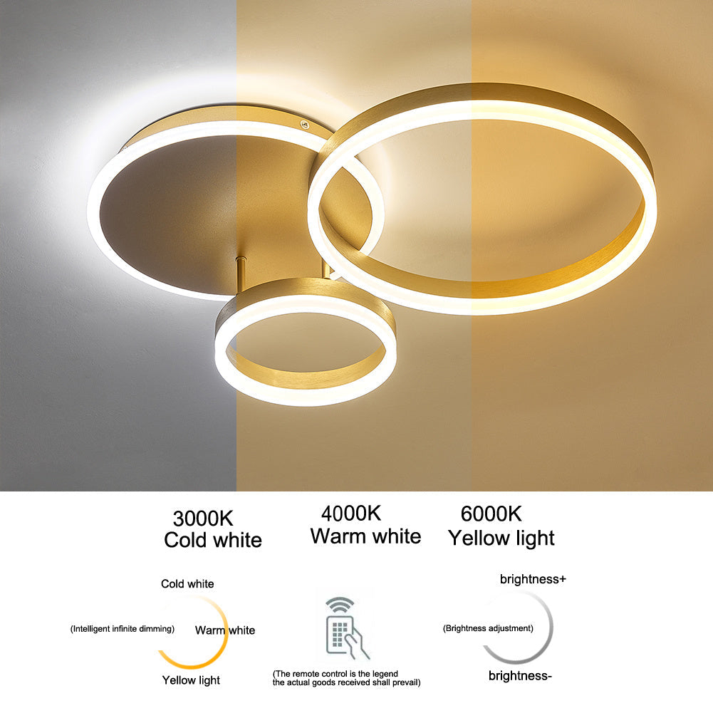 3/5 Classic Golden Loops Dimmable Round LED Ceiling Light