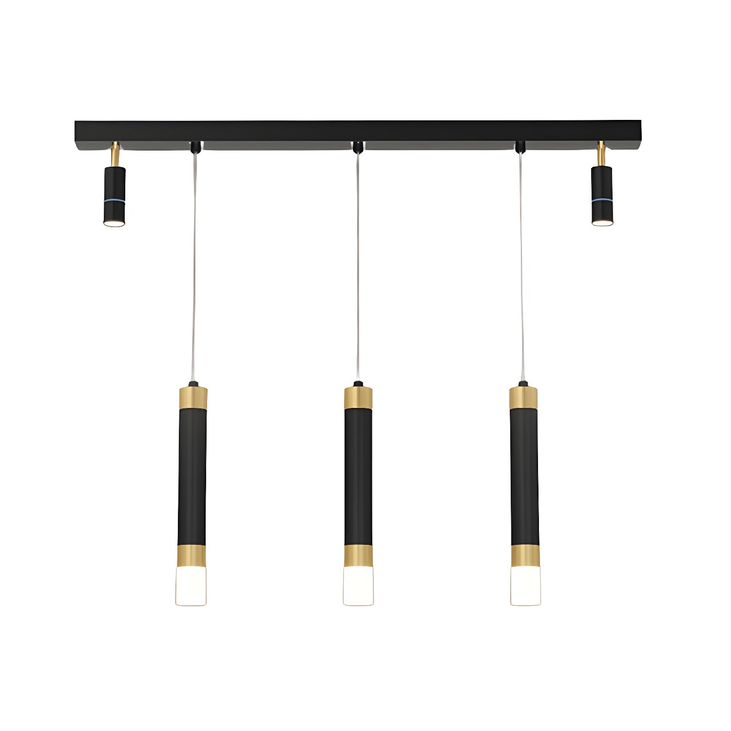 Modern Minimalist Black Gold LED Linear Pendant Light Fixture