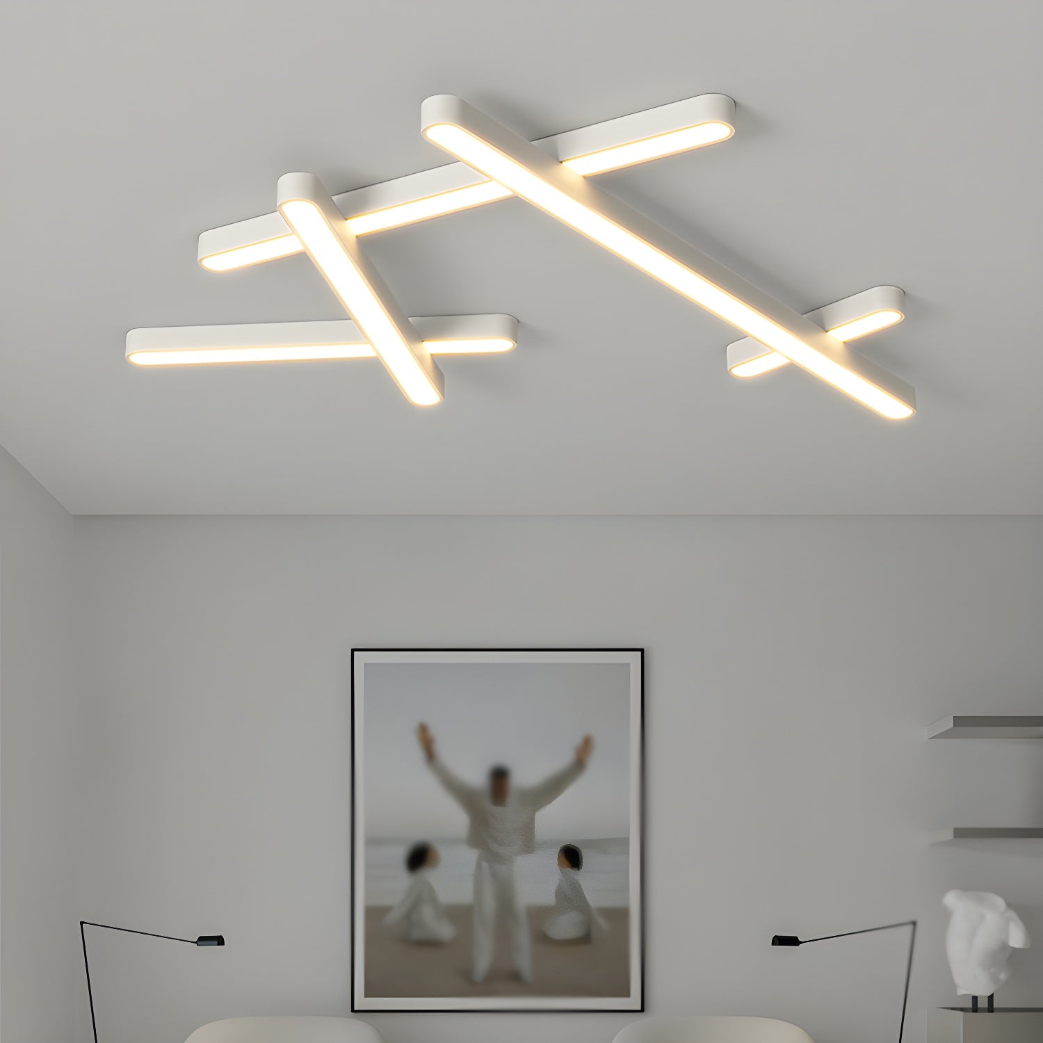 5 - Light LED Minimalist Linear Flush Mount Light Metal Ceiling Light Fixture