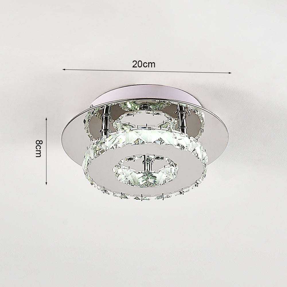 Stacked LED Ceiling Light with Crystal Rims