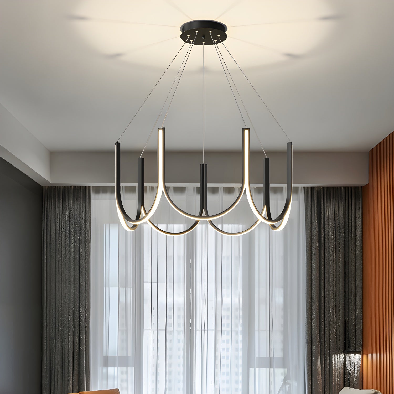 Modern Style Strip Shape LED Pendant for Contemporary Living Spaces