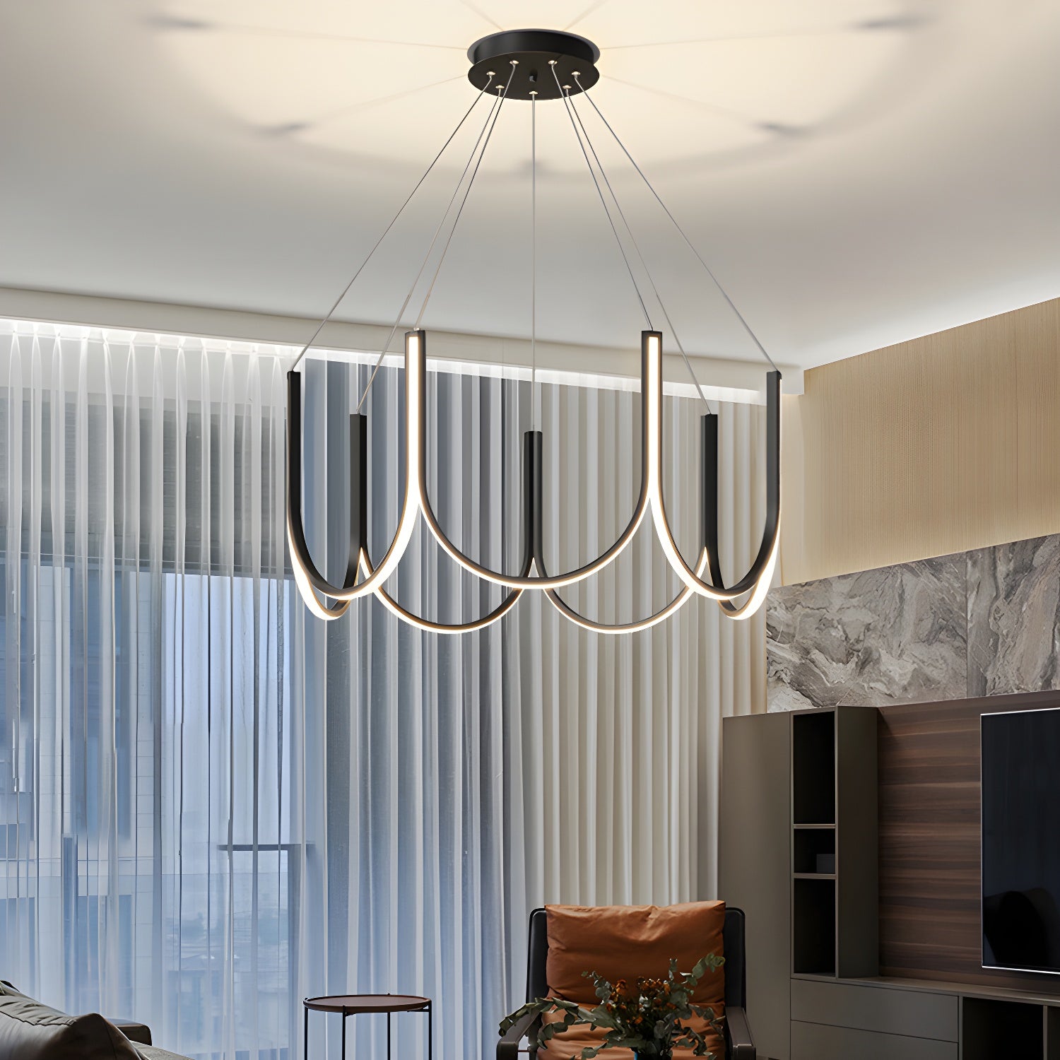 Modern Style Strip Shape LED Pendant for Contemporary Living Spaces