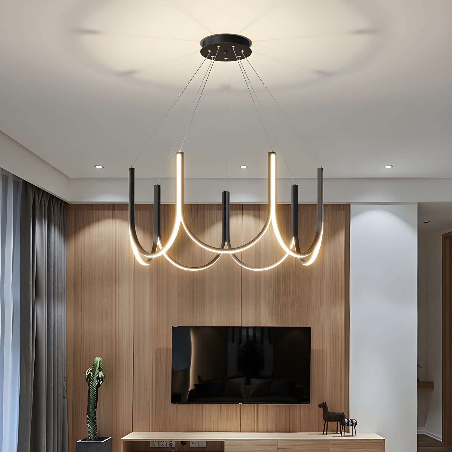 Modern Style Strip Shape LED Pendant for Contemporary Living Spaces