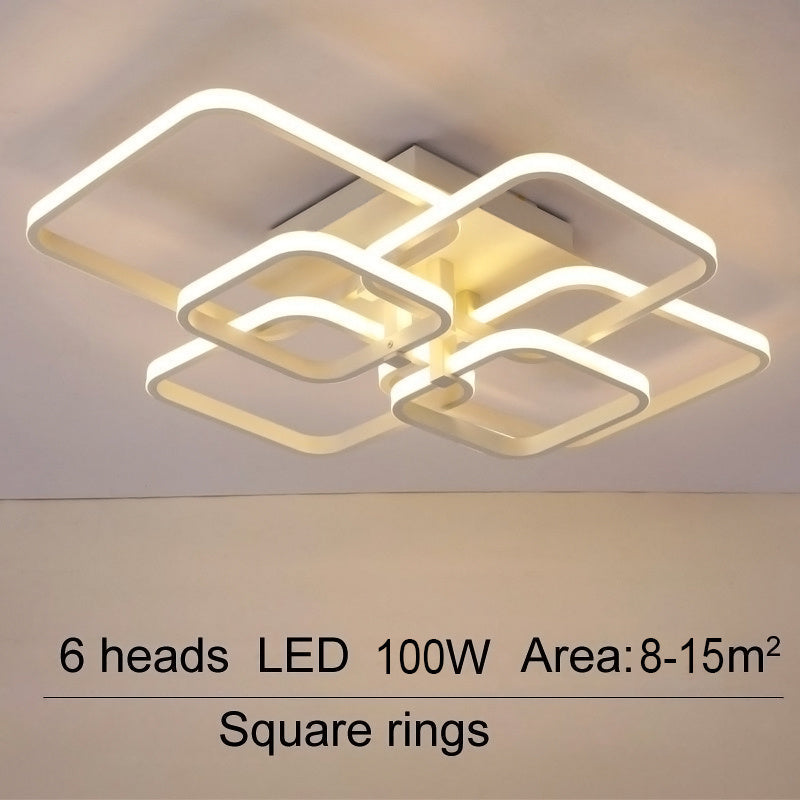 4/6/8 Headers Square LED Ceiling Light Dimmable with Remote Control