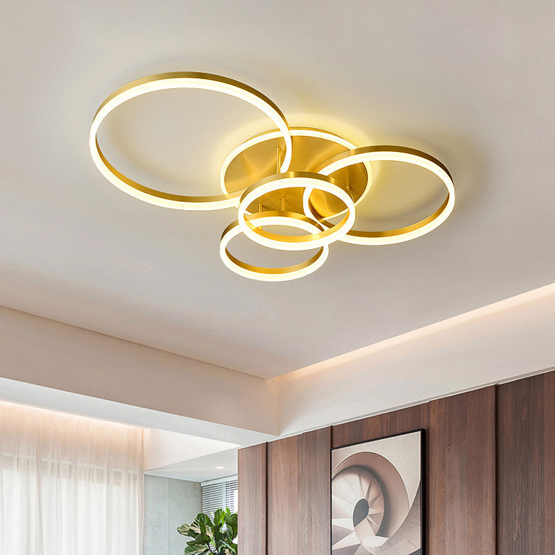 3/5 Classic Golden Loops Dimmable Round LED Ceiling Light