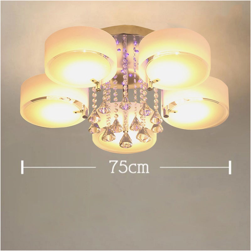 Acrylic Round Ceiling Light with Crystal Drops