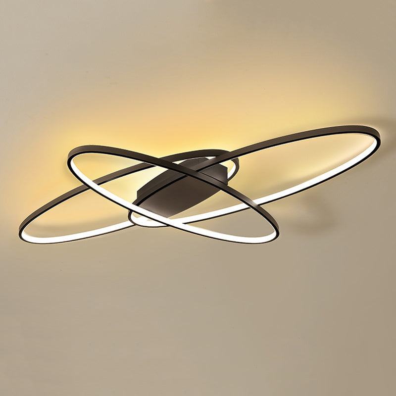 Minimalistic Unique Oval LED Semi-Flush Ceiling Light