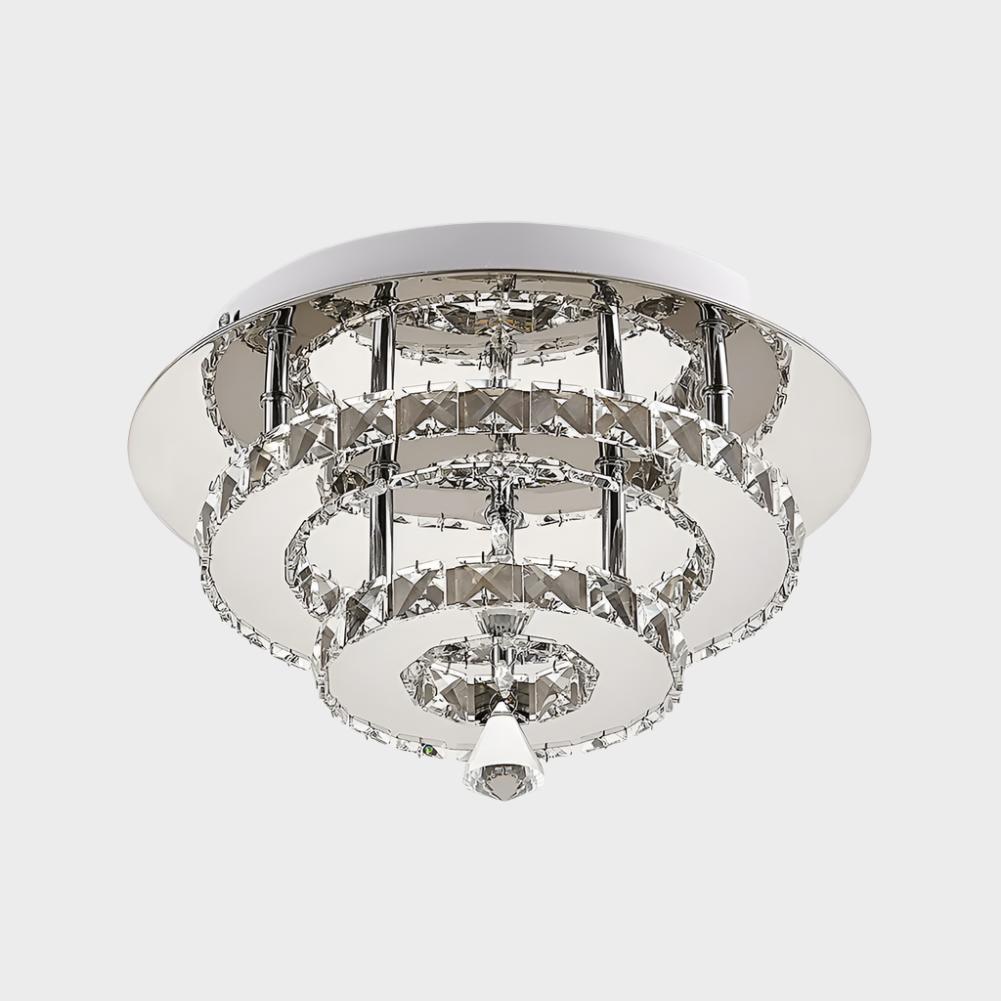 Stacked LED Ceiling Light with Crystal Rims