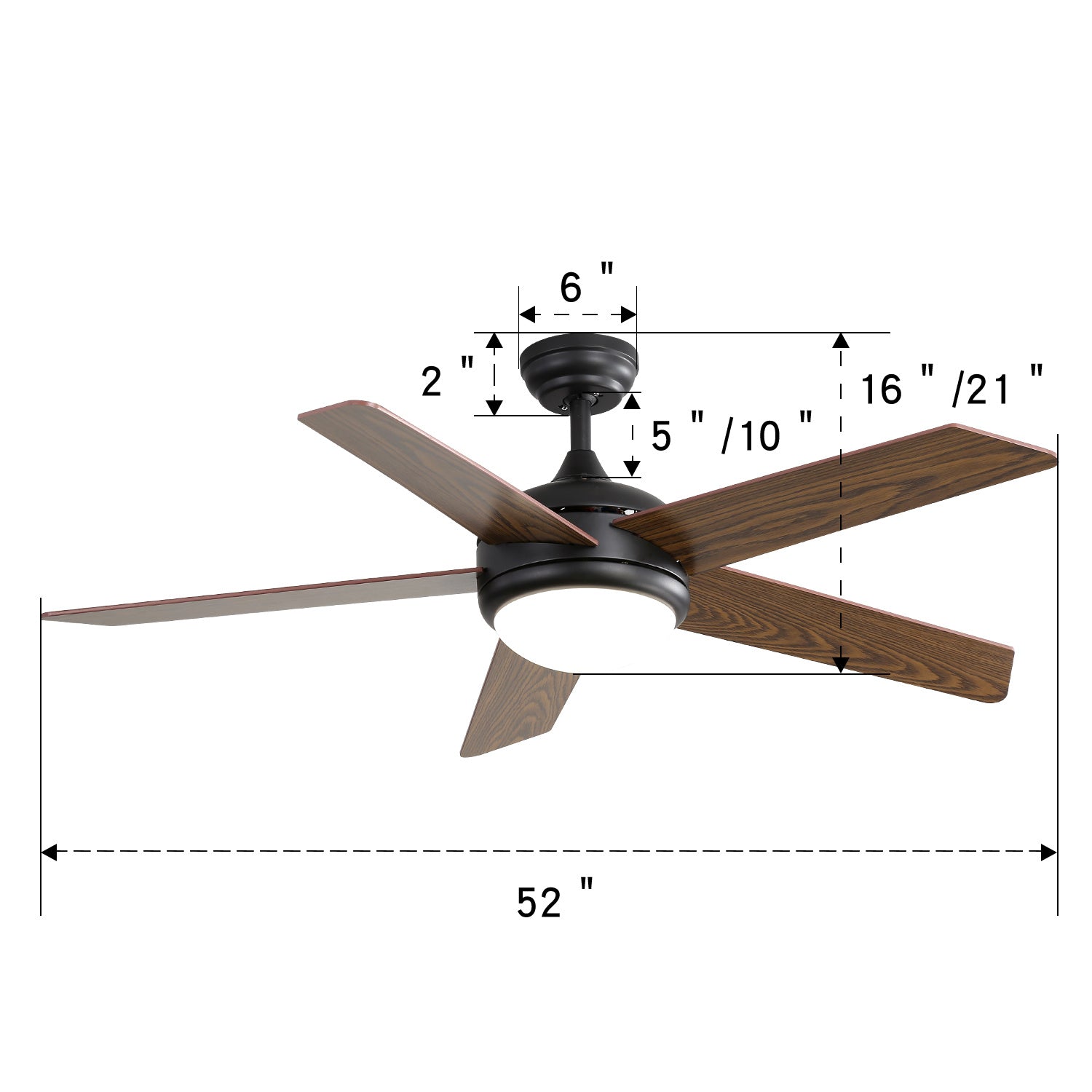 4/ 5 Blades Vintage Bronze Ceiling Fan with Light