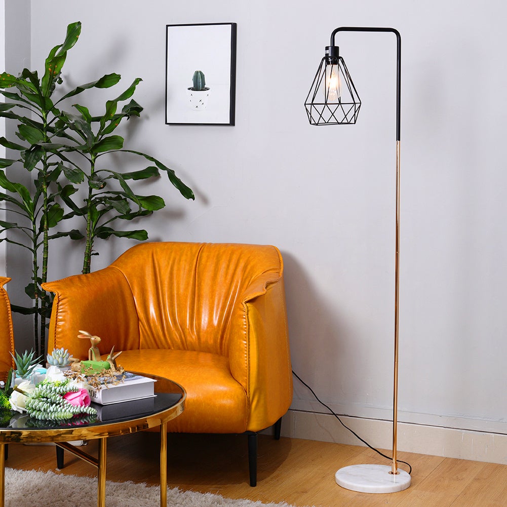 Modern Floor Lamp with Marble Base - Dimmable