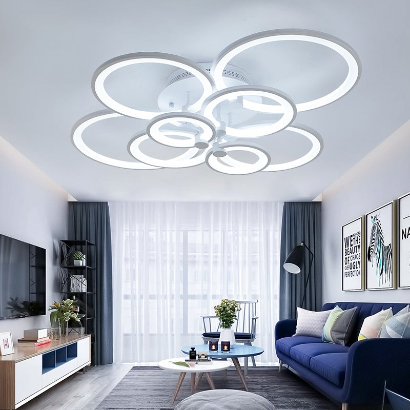 4/6/8 Rings Circle LED Kitchen Ceiling Lights Dimmable/Non-Dimmable