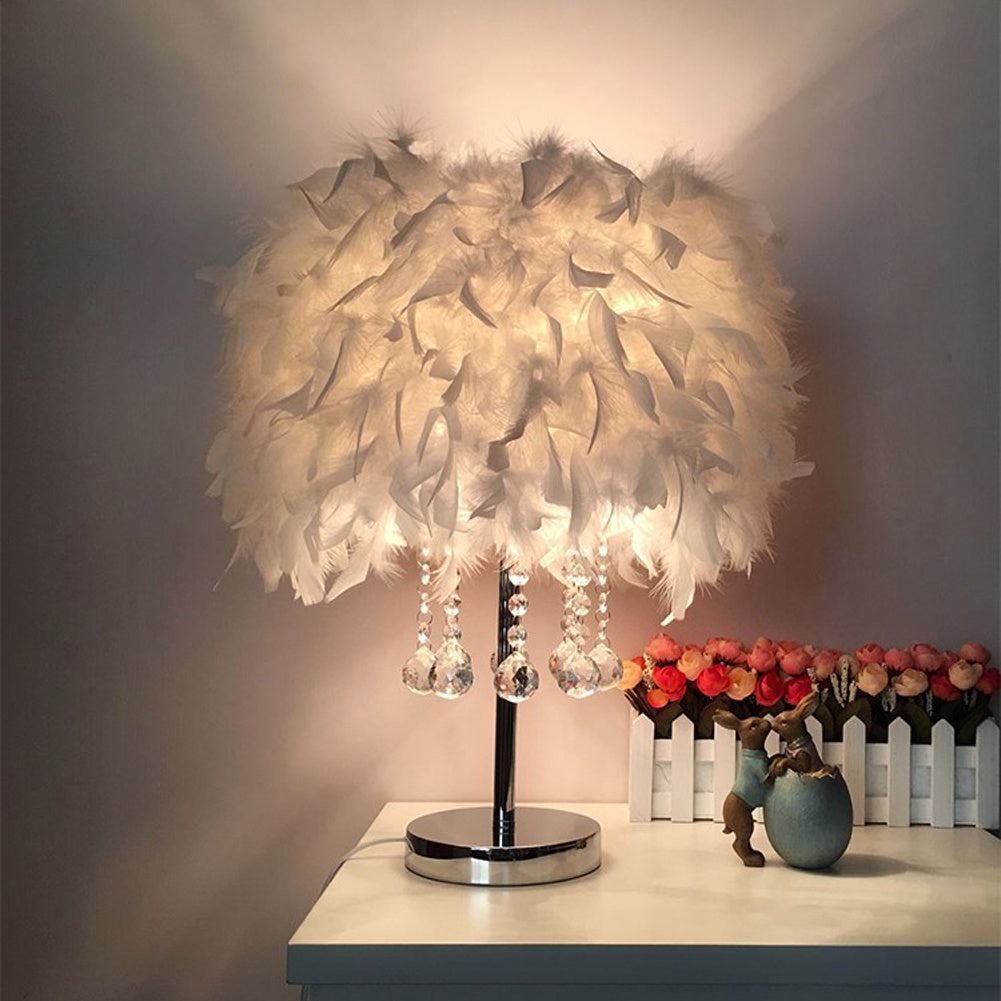 Modern Feather Bedside Table Lamp