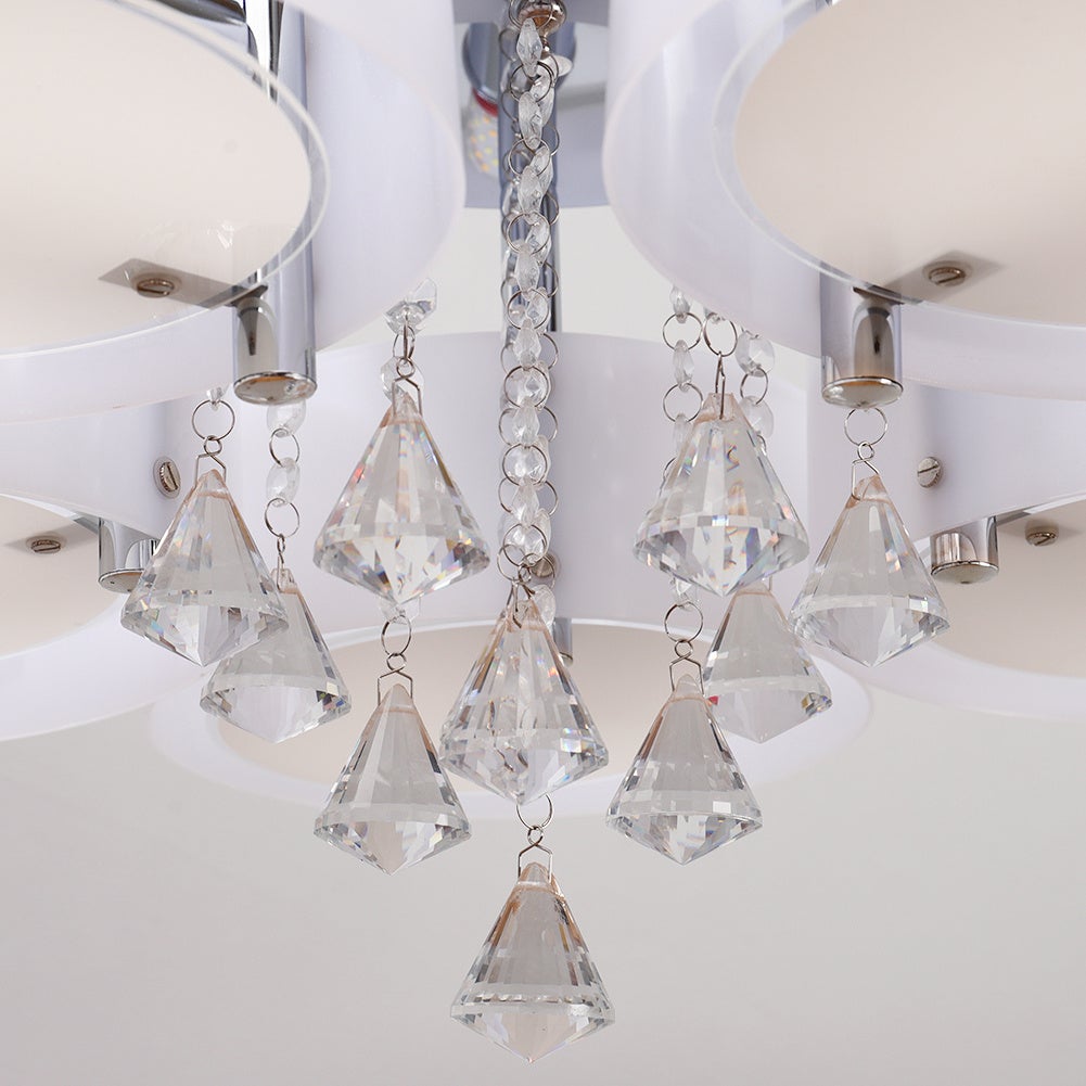 Acrylic Round Ceiling Light with Crystal Drops