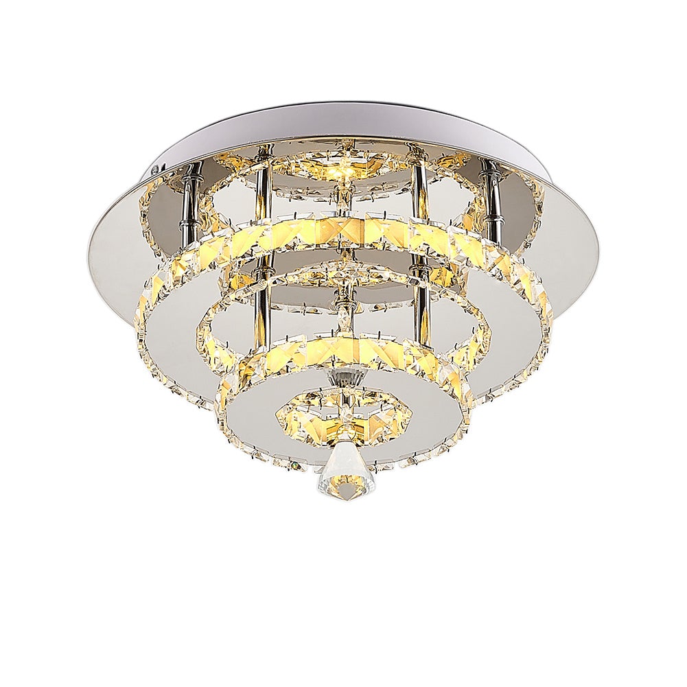 Stacked LED Ceiling Light with Crystal Rims